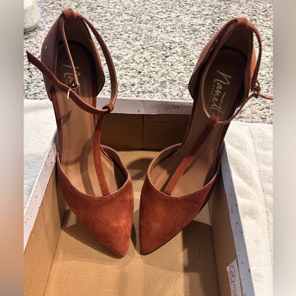 Nanette Lepore Rust Suede Heels - Picture 1 of 7